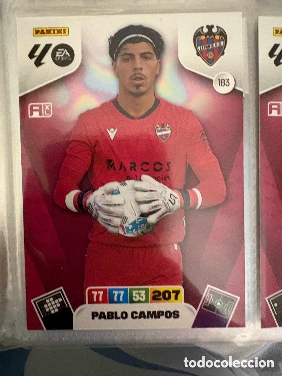 Cromos de f&uacute;tbol: Pablo Campos n&uacute;mero 183 del Levante cromo adrenalyn XL 25-26 2025-2026