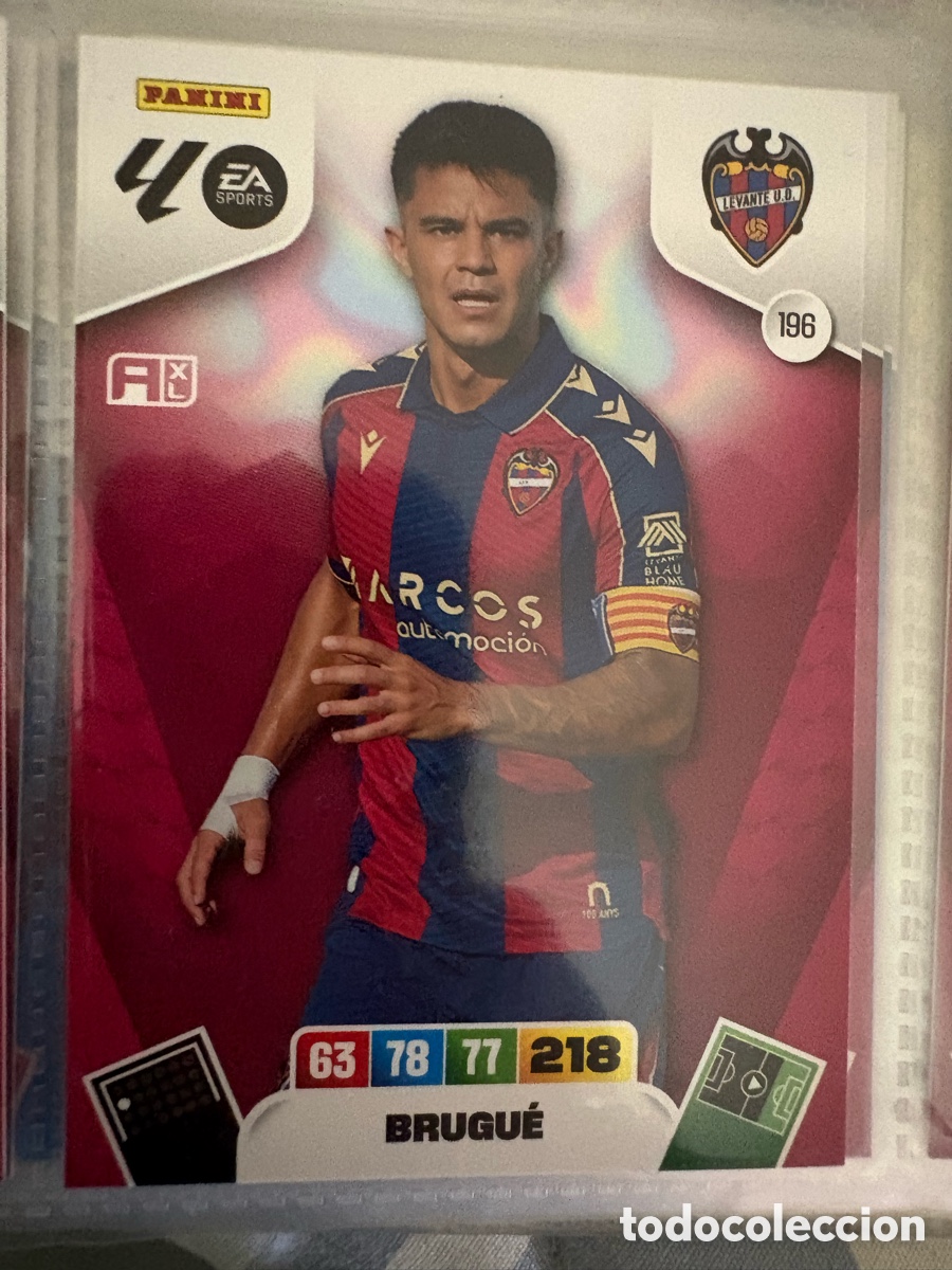 Cromos de f&uacute;tbol: ADRENALYN XL 2025 2026 PANINI N&ordm; 196 BRUGU&Eacute; LEVANTE CARD ALBUM COLECCI&Oacute;N LIGA