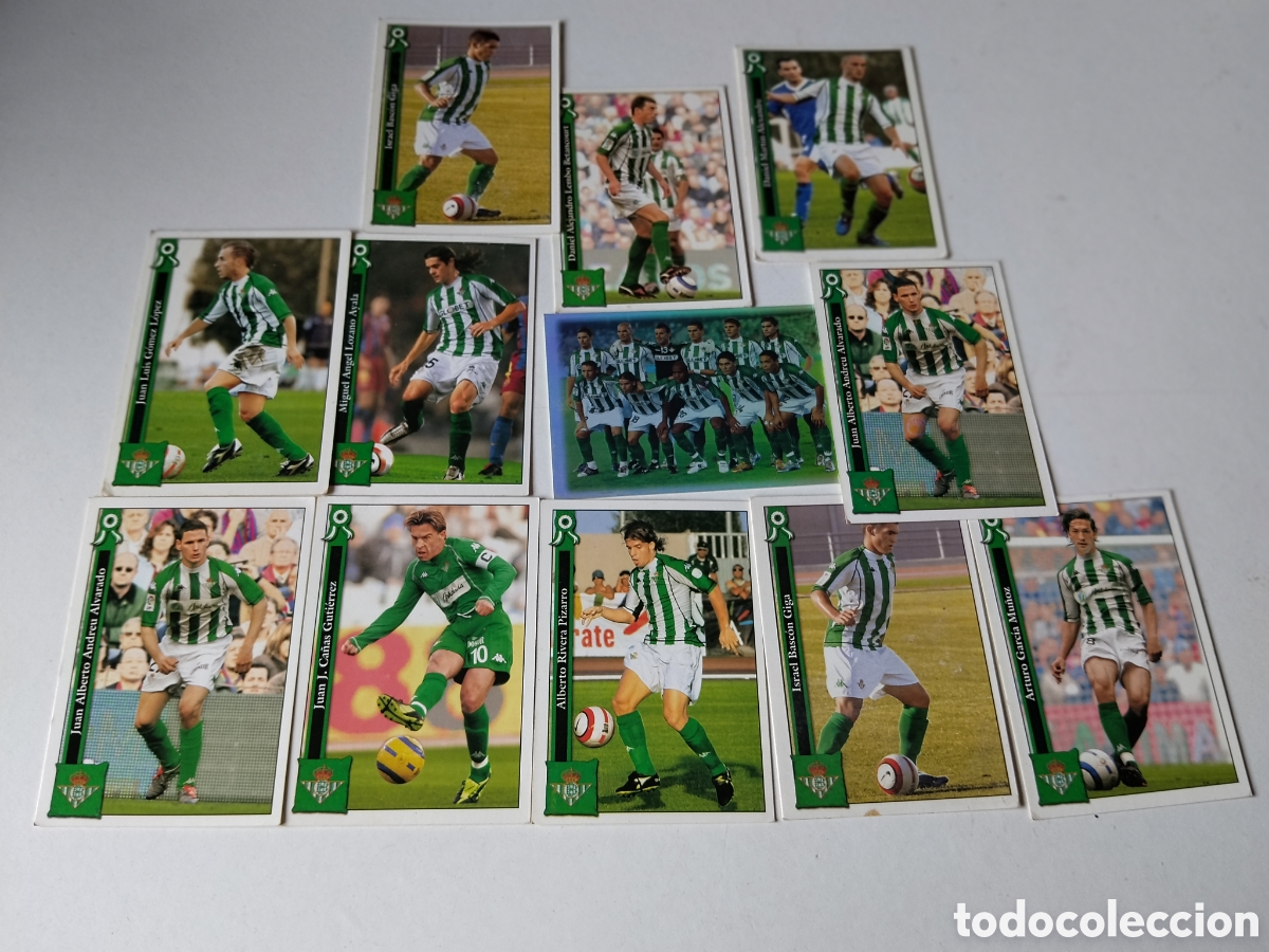 Cromos de f&uacute;tbol: 12 Cromos Real Betis B. 2005/2006
