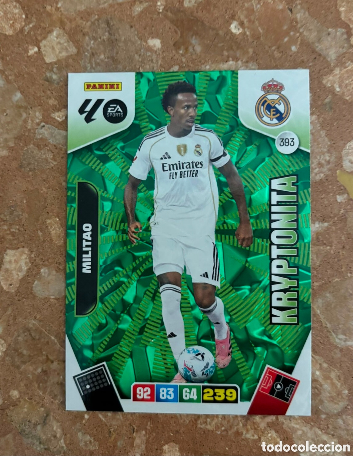 Cromos de f&uacute;tbol: ADRENALYN XL 2025 2026 / 25 26 KRYPTONITA 393 MILIT&Atilde;O - REAL MADRID