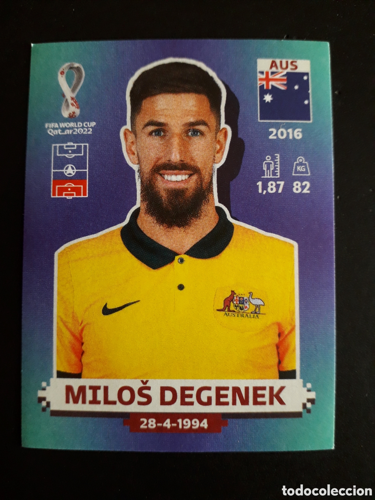 Cromos de f&uacute;tbol: MILO&Scaron; DEGENEK AUSTRALIA N&deg; 6 COPA MUNDIAL DE F&Uacute;TBOL QATAR 2022 22 PANINI SIN PEGAR PEDIDO M&Iacute;NIMO 3&euro;.