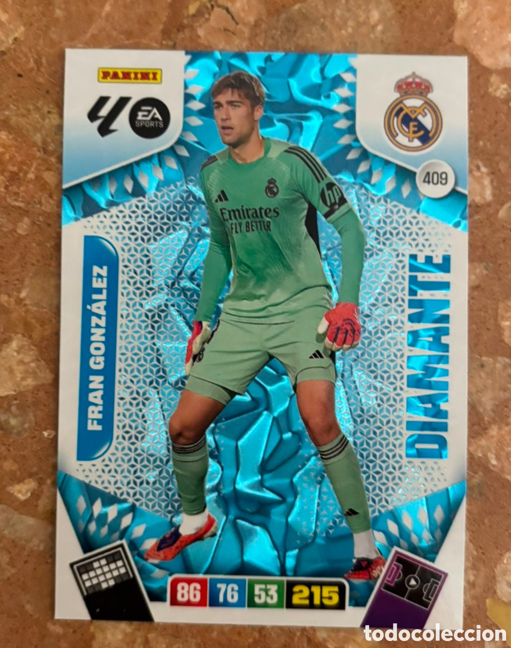 Cromos de f&uacute;tbol: ADRENALYN XL 2025 2026 / 25 26 DIAMANTE 409 FRAN GONZ&Aacute;LEZ - REAL MADRID