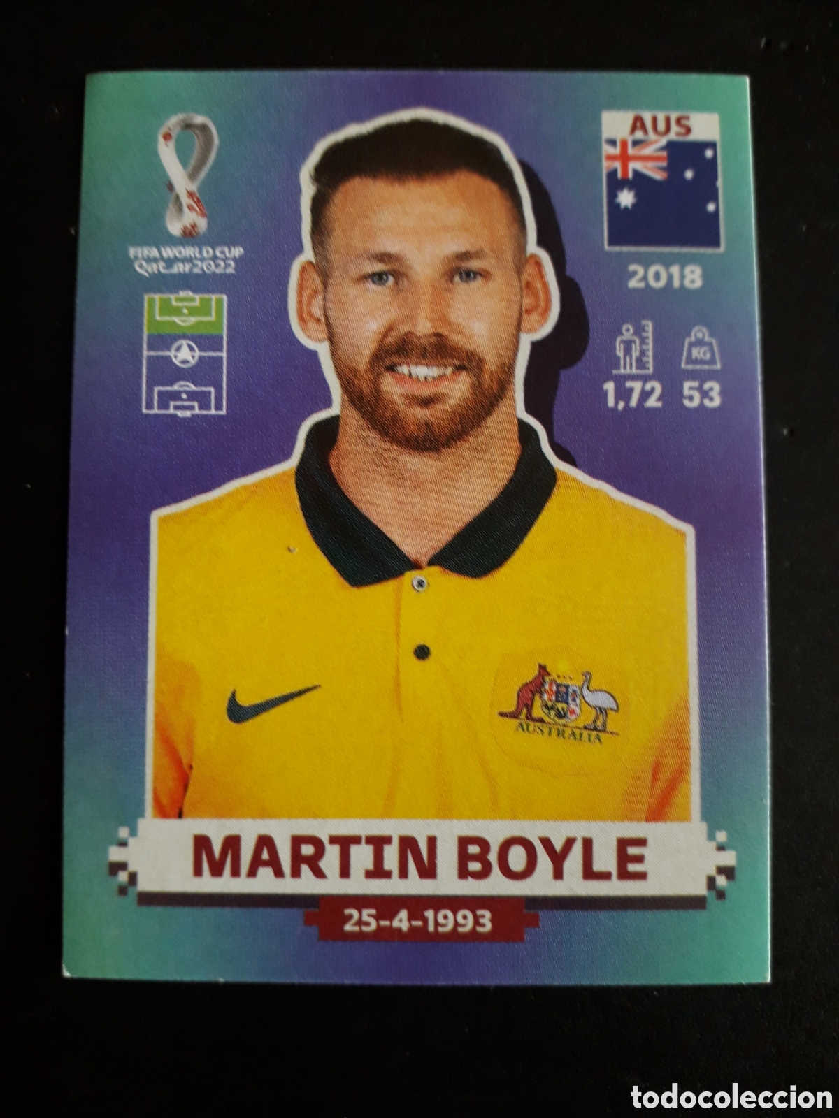 Cromos de f&uacute;tbol: MARTIN BOYLE AUSTRALIA N&deg; 16 COPA MUNDIAL DE F&Uacute;TBOL QATAR 2022 22 PANINI SIN PEGAR PEDIDO M&Iacute;NIMO 3&euro;.