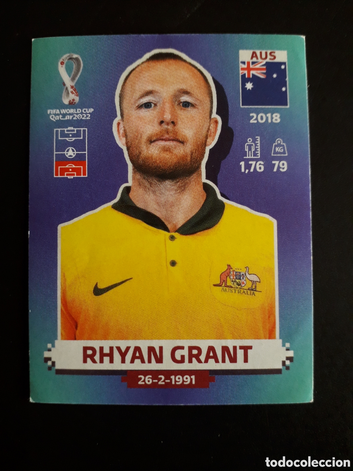 Cromos de f&uacute;tbol: RHYAN GRANT AUSTRALIA N&deg; 7 COPA MUNDIAL DE F&Uacute;TBOL QATAR 2022 22 PANINI SIN PEGAR PEDIDO M&Iacute;NIMO 3&euro;
