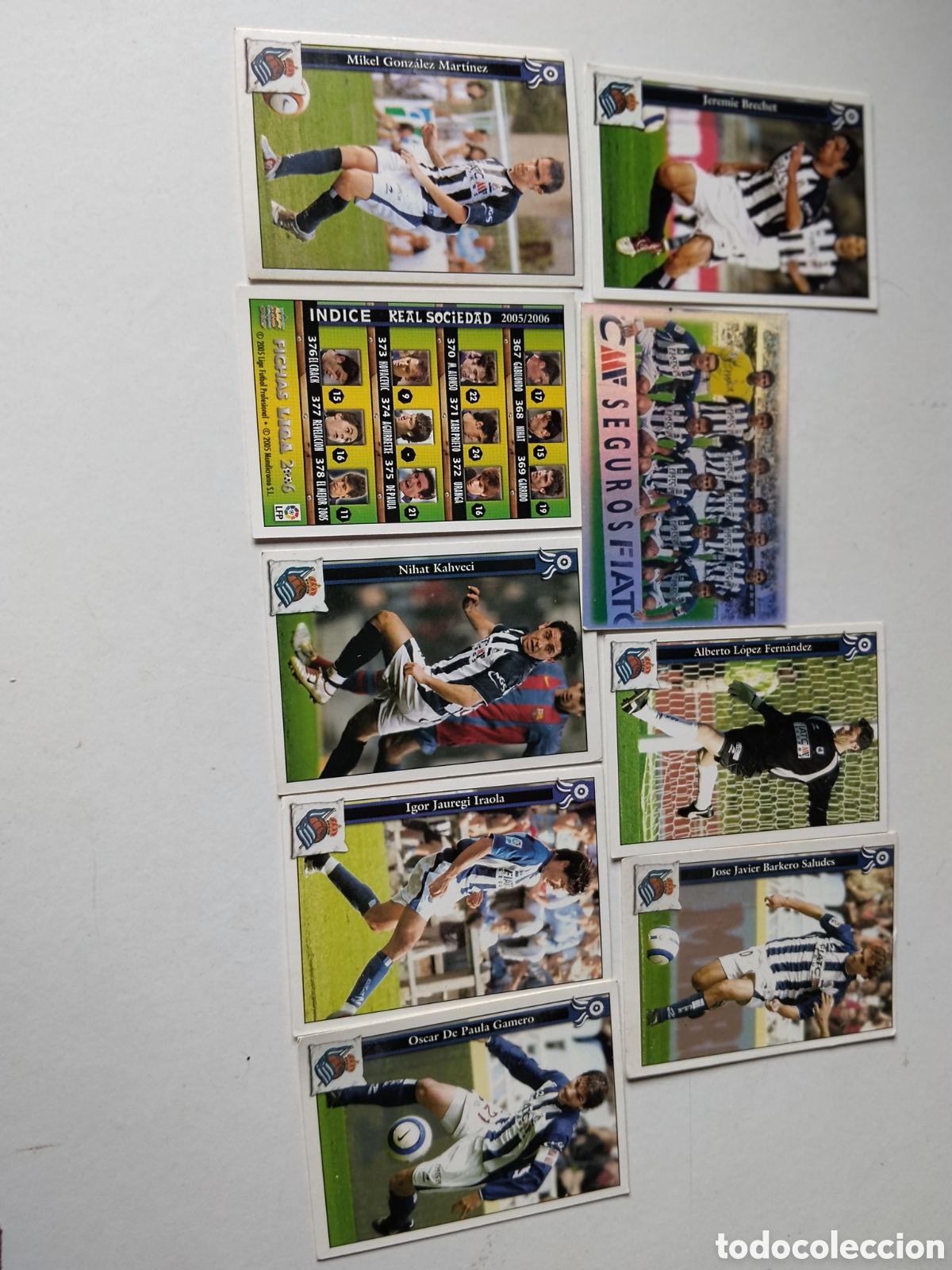 Cromos de f&uacute;tbol: 9 Cromos Real Sociedad 2005/2006