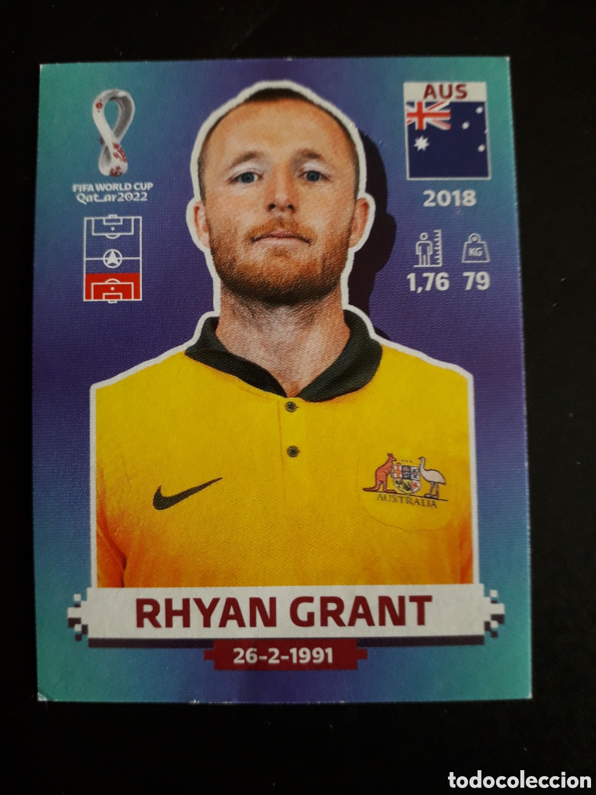 Cromos de f&uacute;tbol: RHYAN GRANT AUSTRALIA N&deg; 7 COPA MUNDIAL DE F&Uacute;TBOL QATAR 2022 22 PANINI SIN PEGAR PEDIDO M&Iacute;NIMO 3&euro;