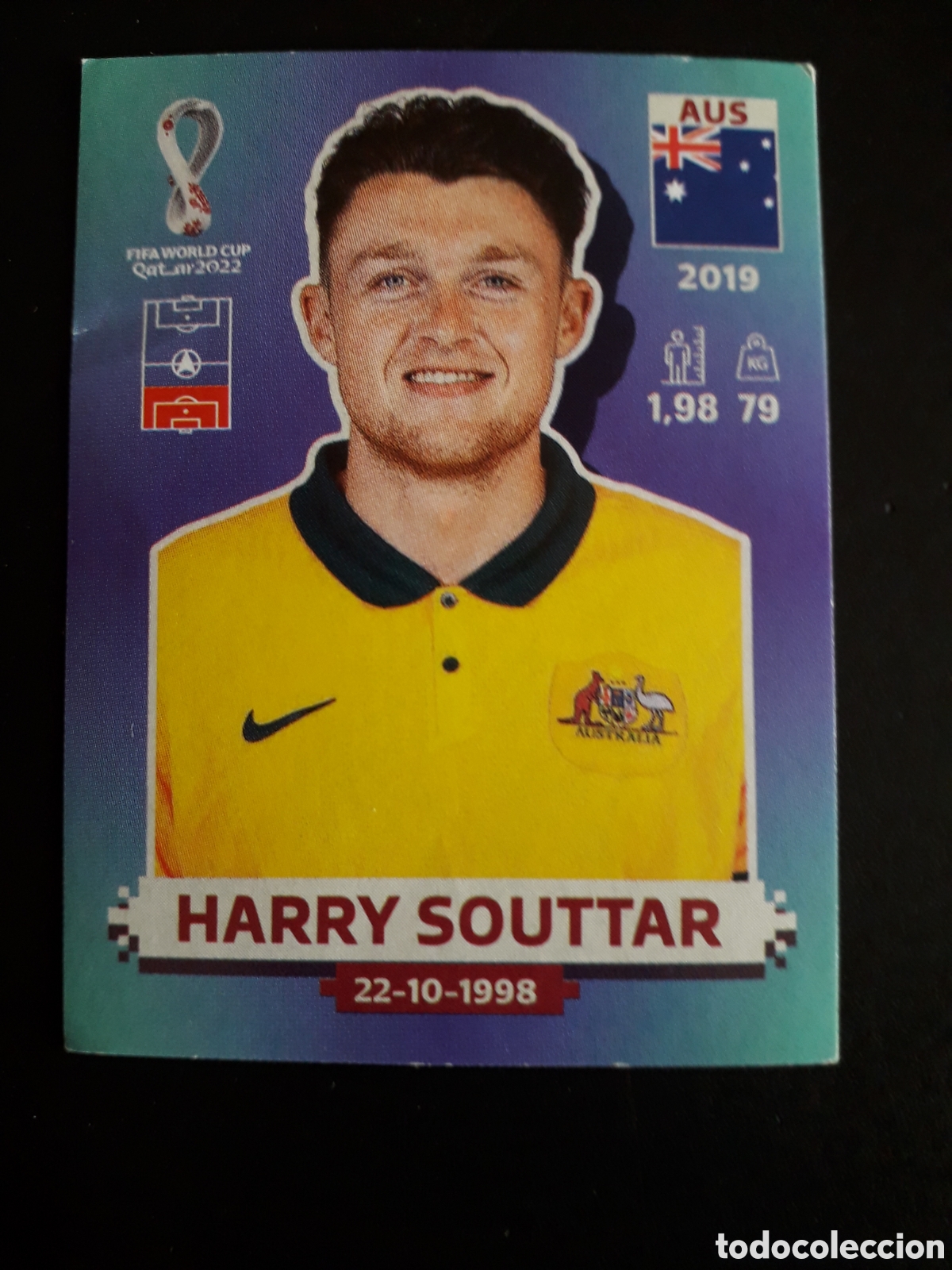 Cromos de f&uacute;tbol: HARRY SOUTTAR AUSTRALIA N&deg; 10 COPA MUNDIAL DE F&Uacute;TBOL QATAR 2022 22 PANINI SIN PEGAR PEDIDO M&Iacute;NIMO 3&euro;