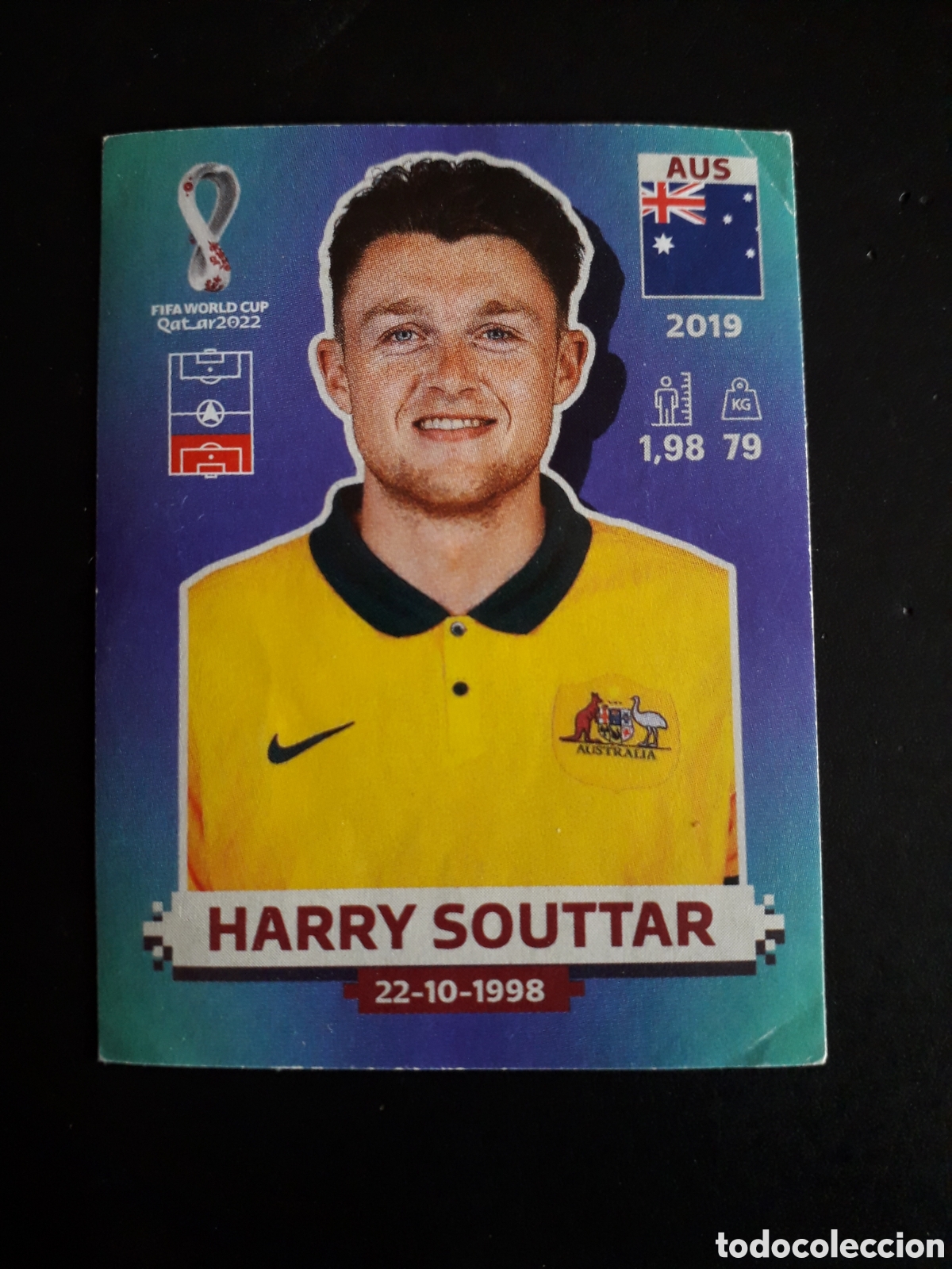 Cromos de f&uacute;tbol: HARRY SOUTTAR AUSTRALIA N&deg; 10 COPA MUNDIAL DE F&Uacute;TBOL QATAR 2022 22 PANINI ARRUGAS PEDIDO M&Iacute;NIMO 3&euro;