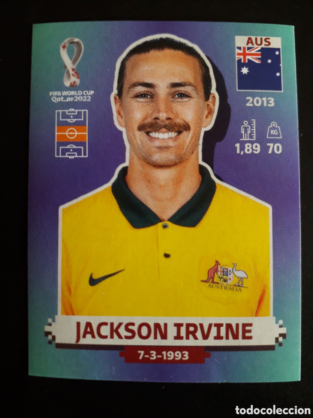 Cromos de f&uacute;tbol: JACKSON IRVINE AUSTRALIA N&deg; 12 COPA MUNDIAL DE F&Uacute;TBOL QATAR 2022 22 PANINI SIN PEG PEDIDO M&Iacute;NIMO 3&euro;