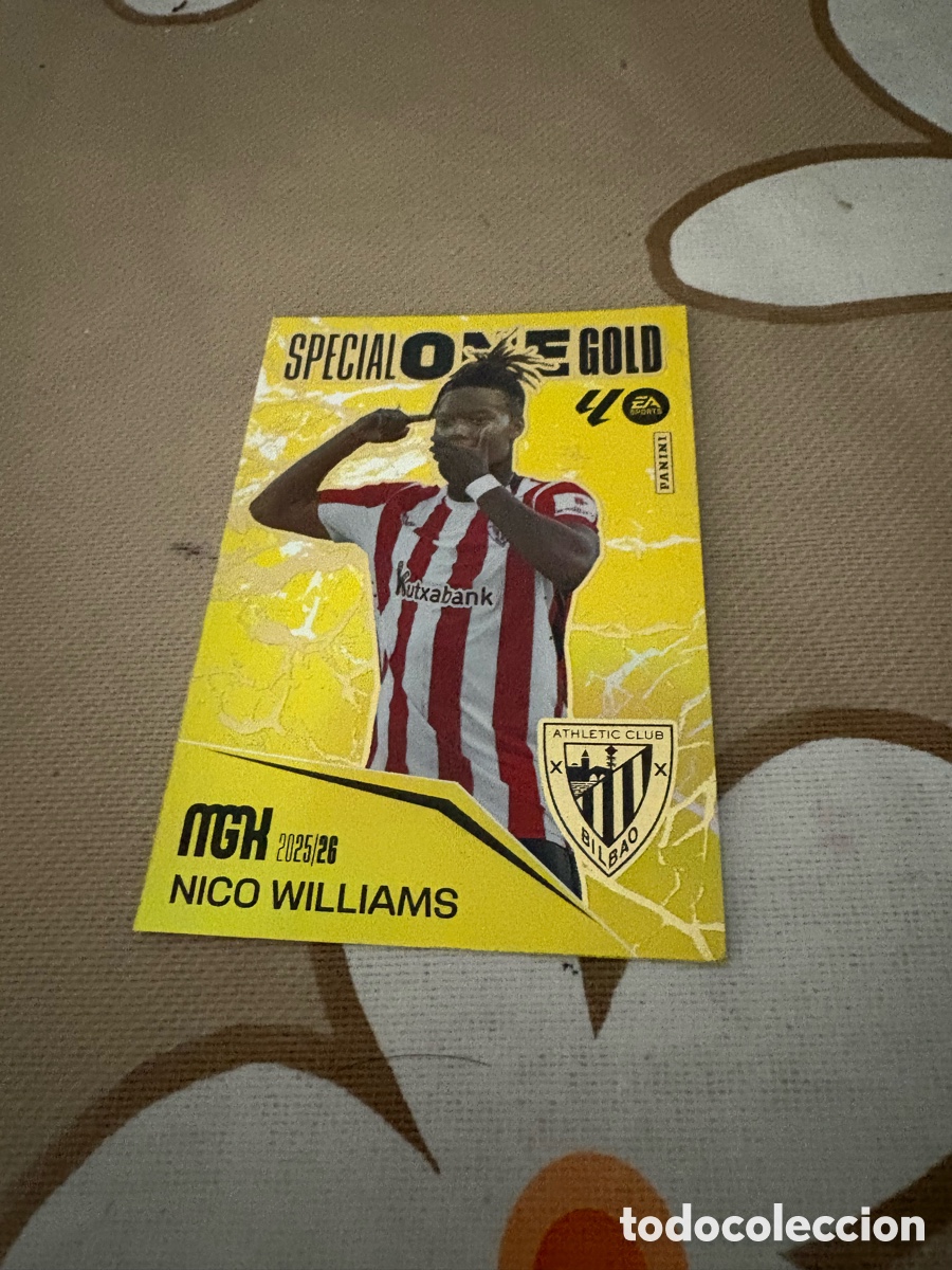 Cromos de f&uacute;tbol: CROMO SPECIAL ONE GOLD NICO WILLIAMS ATHLETIC MEGACRACKS 25-26