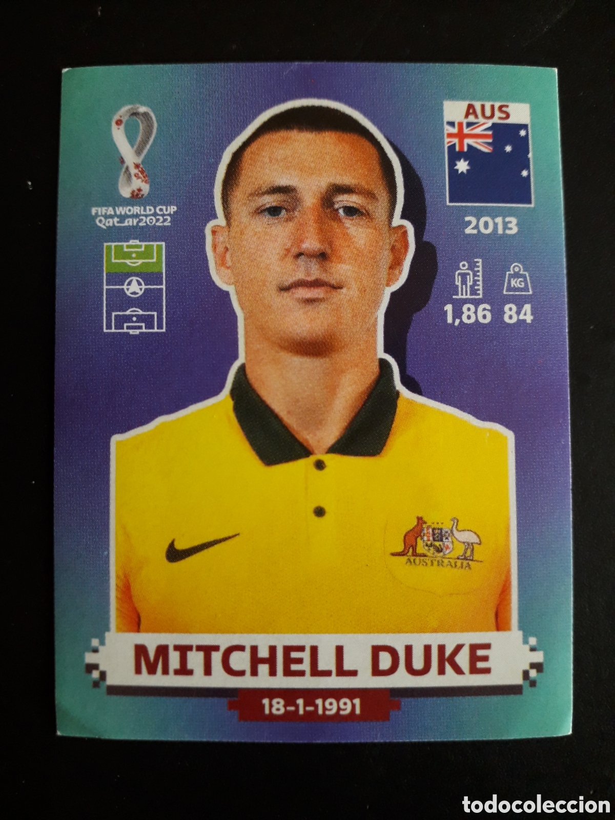 Cromos de f&uacute;tbol: MITCHELL DUKE AUSTRALIA N&deg; 17 COPA MUNDIAL DE F&Uacute;TBOL QATAR 2022 22 PANINI SIN PEGAR PEDIDO M&Iacute;NIMO 3&euro;