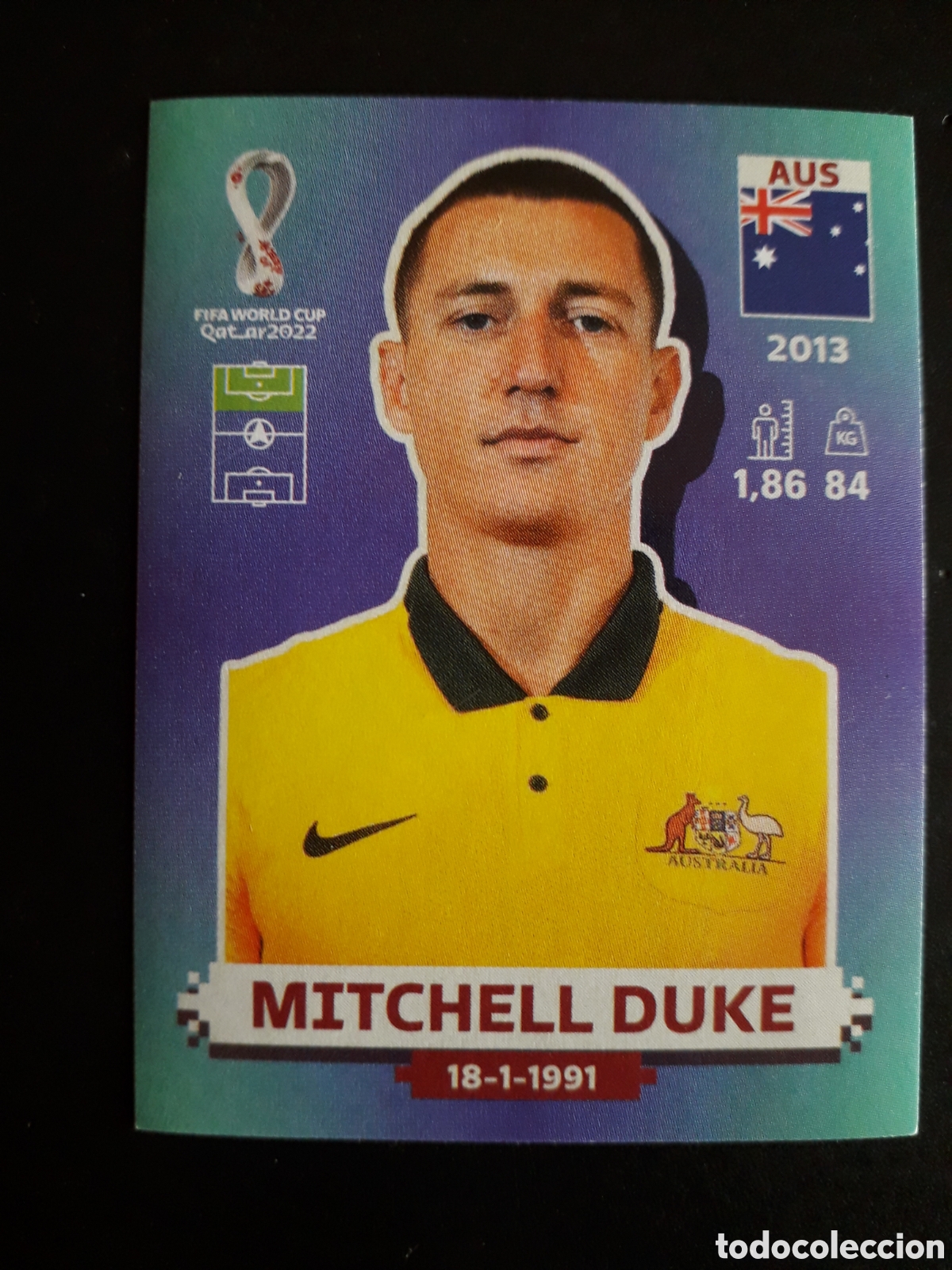 Cromos de f&uacute;tbol: MITCHELL DUKE AUSTRALIA N&deg; 17 COPA MUNDIAL DE F&Uacute;TBOL QATAR 2022 22 PANINI SIN PEGAR PEDIDO M&Iacute;NIMO 3&euro;