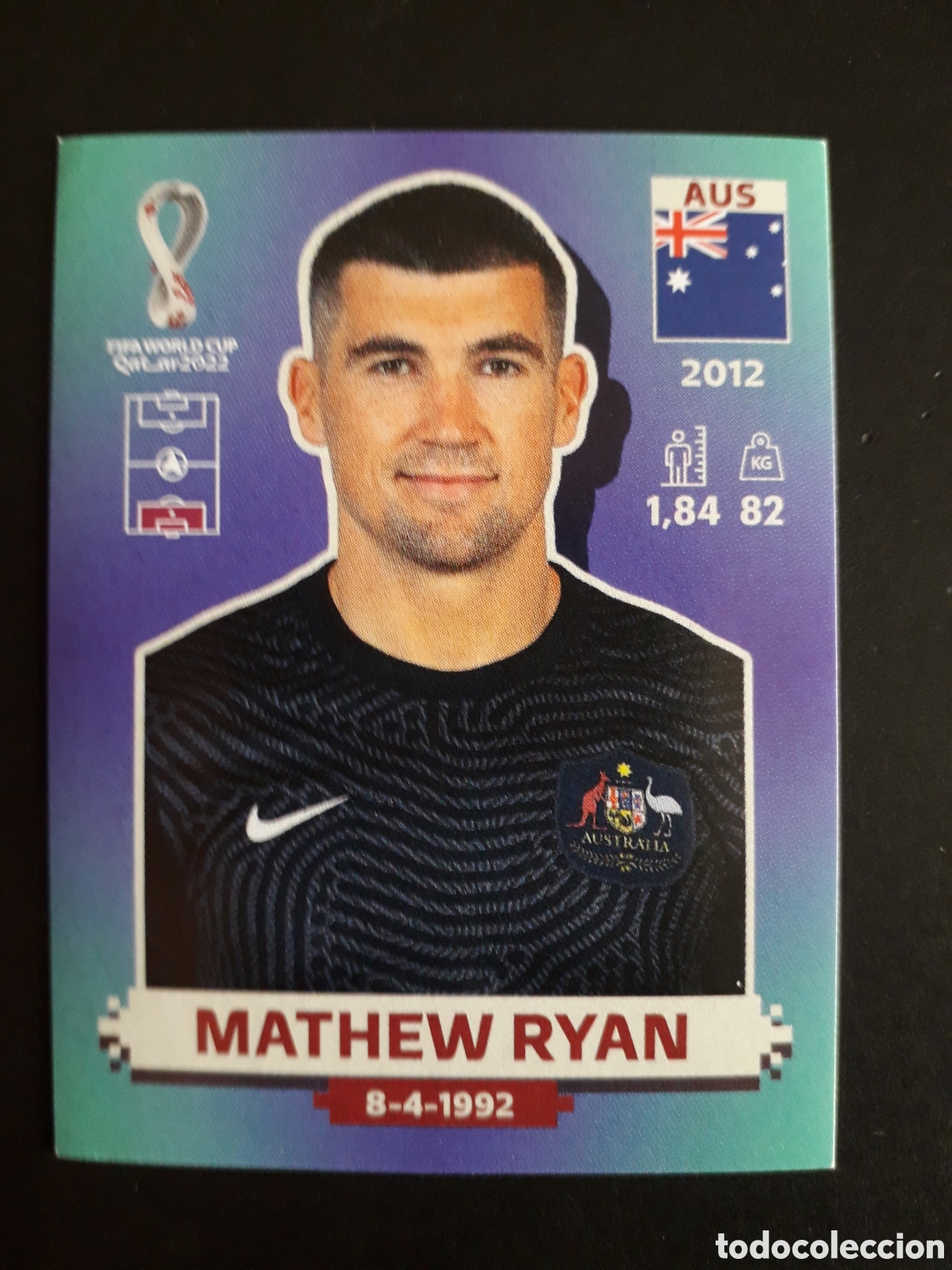 Cromos de f&uacute;tbol: MATHEW RYAN AUSTRALIA N&deg; 3 COPA MUNDIAL DE F&Uacute;TBOL QATAR 2022 22 PANINI SIN PEGAR PEDIDO M&Iacute;NIMO 3&euro;