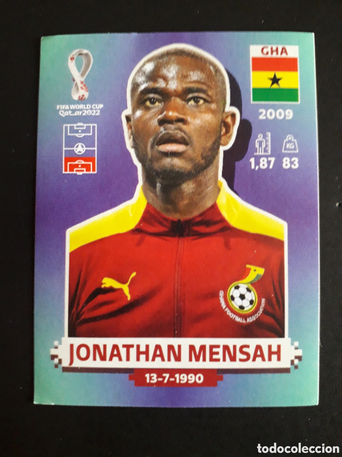 Cromos de f&uacute;tbol: JONATHAN MENSAH GHANA N&deg; 9 COPA MUNDIAL DE F&Uacute;TBOL QATAR 2022 22 PANINI SIN PEGAR PEDIDO M&Iacute;NIMO 3&euro;