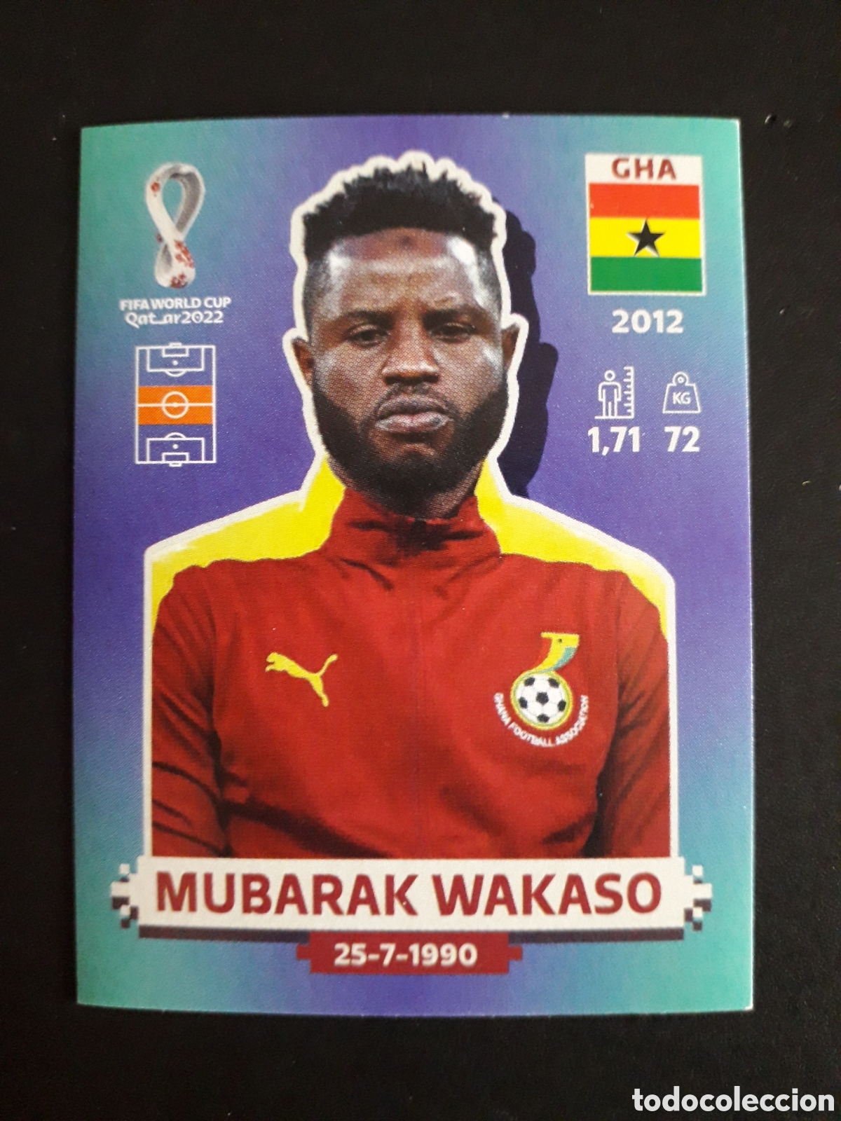 Cromos de f&uacute;tbol: MUBARAK WAKASO GHANA N&deg; 15 COPA MUNDIAL DE F&Uacute;TBOL QATAR 2022 22 PANINI SIN PEGAR PEDIDO M&Iacute;NIMO 3&euro;