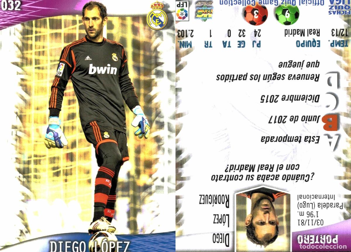 Figurine di Calcio: Cromo Diego L&oacute;pez Real Madrid C.F. Mundicromo Las Fichas de La Liga 2013-2014