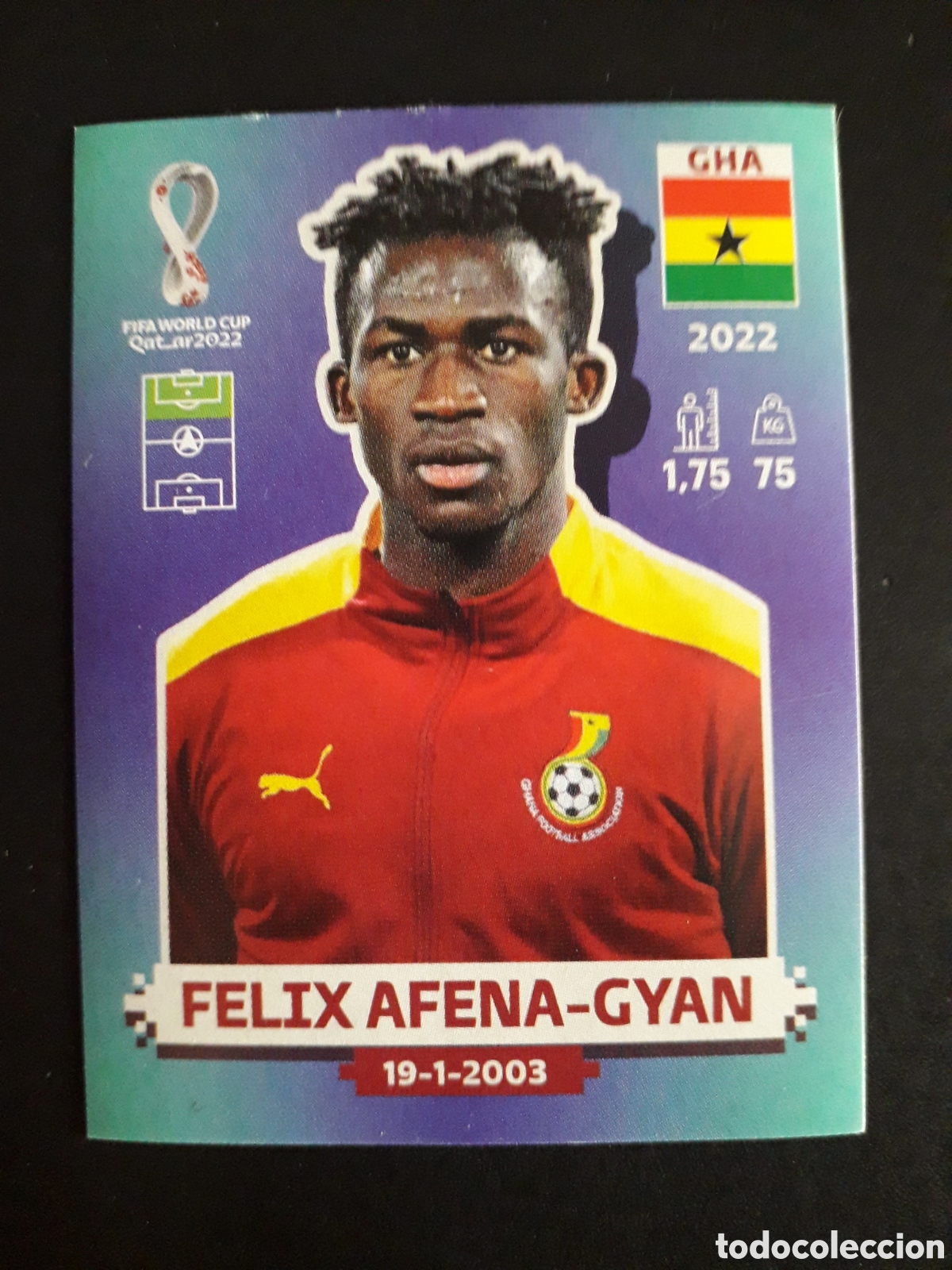 Figurine di Calcio: FELIX AFENA GYAN GHANA N&deg; 16 COPA MUNDIAL DE F&Uacute;TBOL QATAR 2022 22 PANINI SIN PEGAR PEDIDO M&Iacute;NIMO 3&euro;.