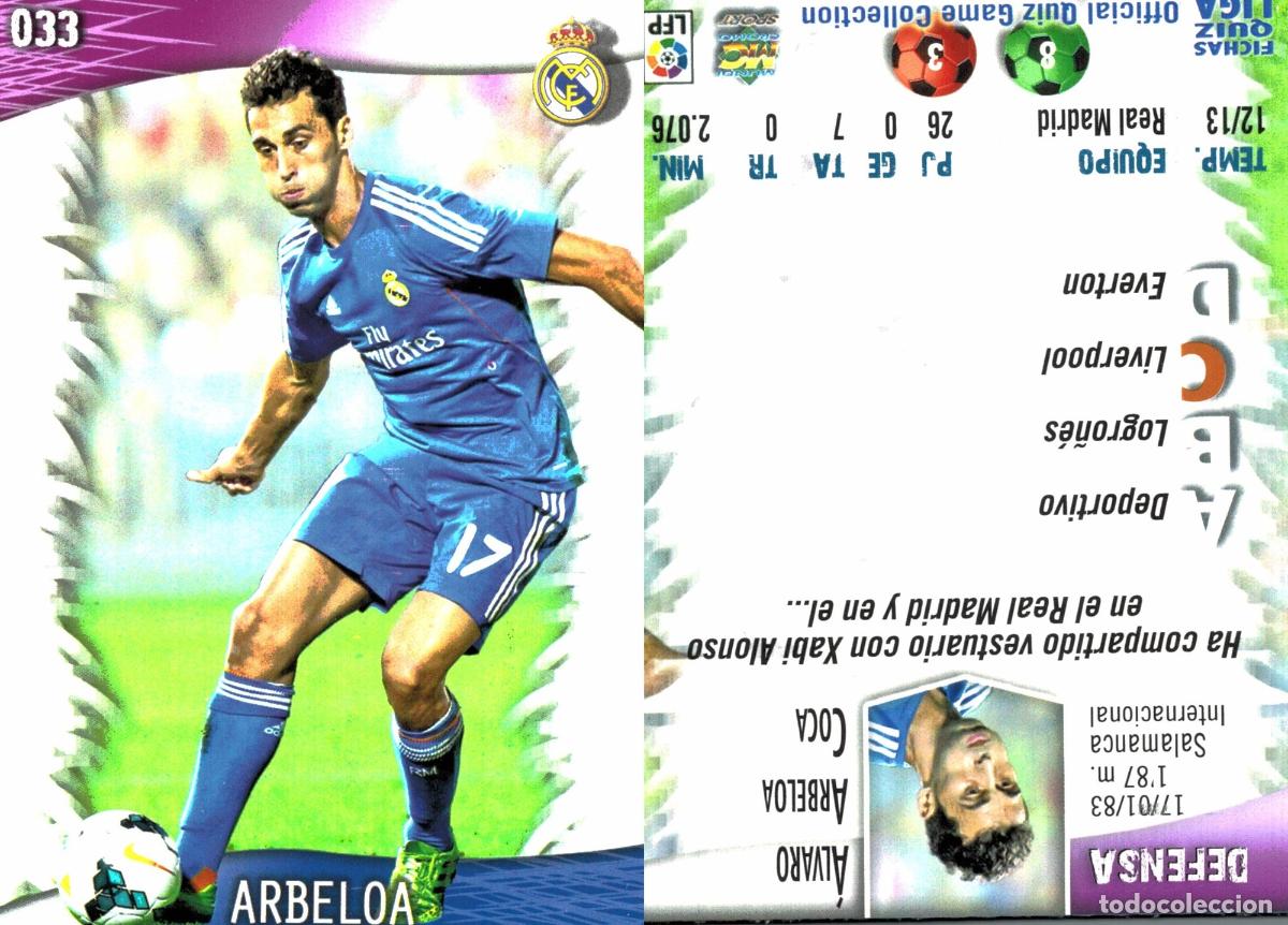 Cromos de f&uacute;tbol: Cromo Arbeloa Real Madrid C.F. Mundicromo Las Fichas de La Liga 2013-2014