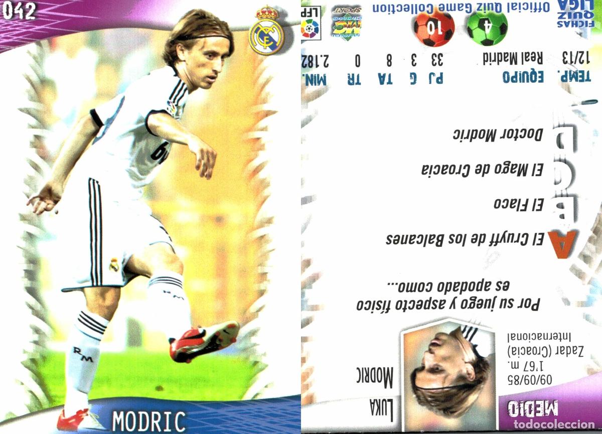 Cromos de f&uacute;tbol: Cromo Luka Modric Real Madrid C.F. Mundicromo Las Fichas de La Liga 2013-2014