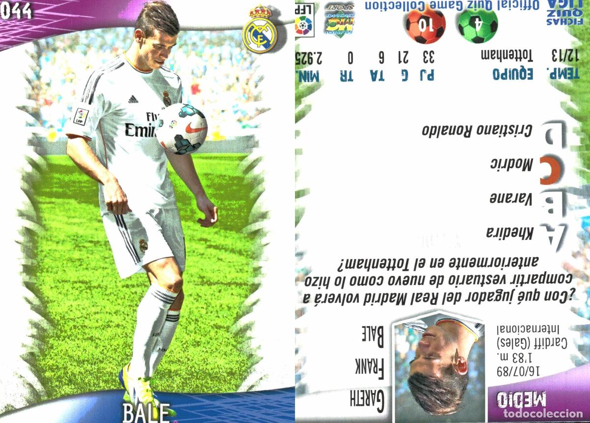 Cromos de f&uacute;tbol: Cromo Gareth Bale Real Madrid C.F. Mundicromo Las Fichas de La Liga 2013-2014