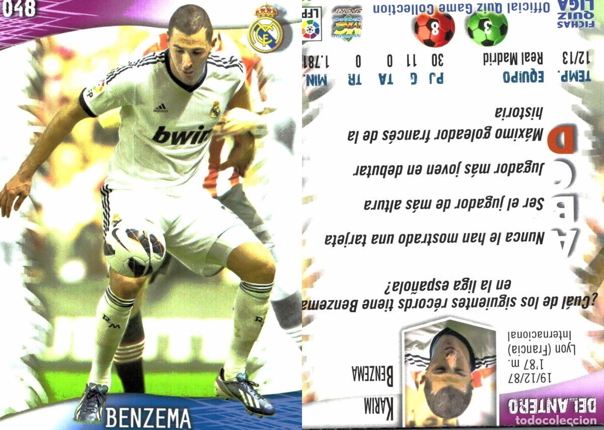 Cromos de f&uacute;tbol: Cromo Karim Benzema Real Madrid C.F. Mundicromo Las Fichas de La Liga 2013-2014