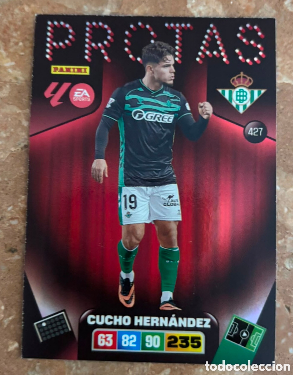 Cromos de f&uacute;tbol: ADRENALYN XL 2025 2026 / 25 26 PROTAS 427 CUCHO HERN&Aacute;NDEZ - REAL BETIS