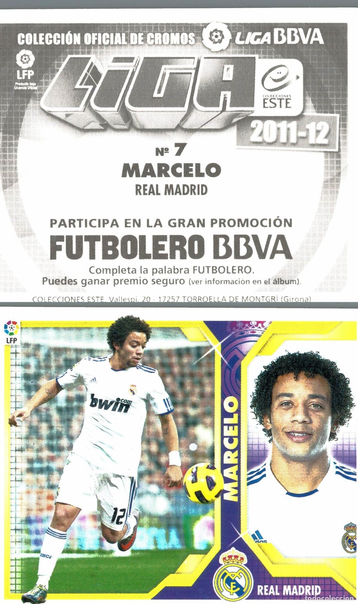 Cromos de f&uacute;tbol: Cromo Marcelo Real Madrid C.F. Ediciones Este Liga 2011-2012