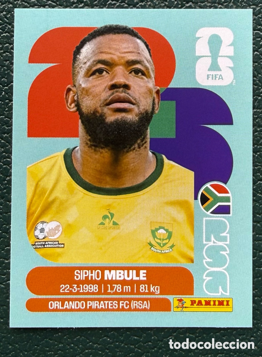 Cartes &agrave; collectionner de Football: RSA 16 SIPHO MBULE SUDAFRICA CROMOS ALBUM FIFA WORLD CUP MUNDIAL 2026 PANINI