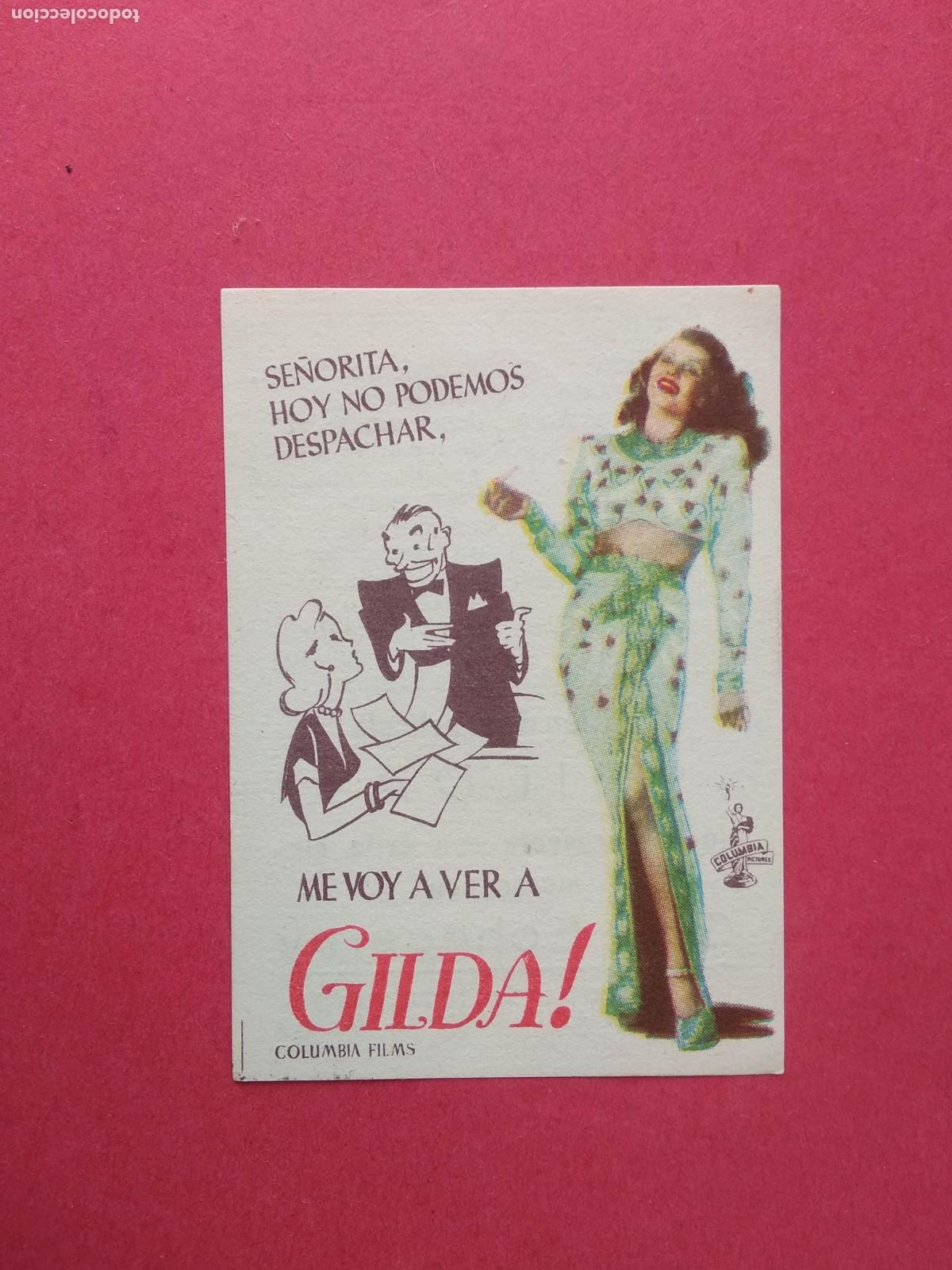 Cromos de f&uacute;tbol: FOLLETO DE MANO PROSPECTO PROGRAMA DE CINE PELICULA , GILDA SE&Ntilde;ORITA HOY NO PODEMOS DESPACHAR