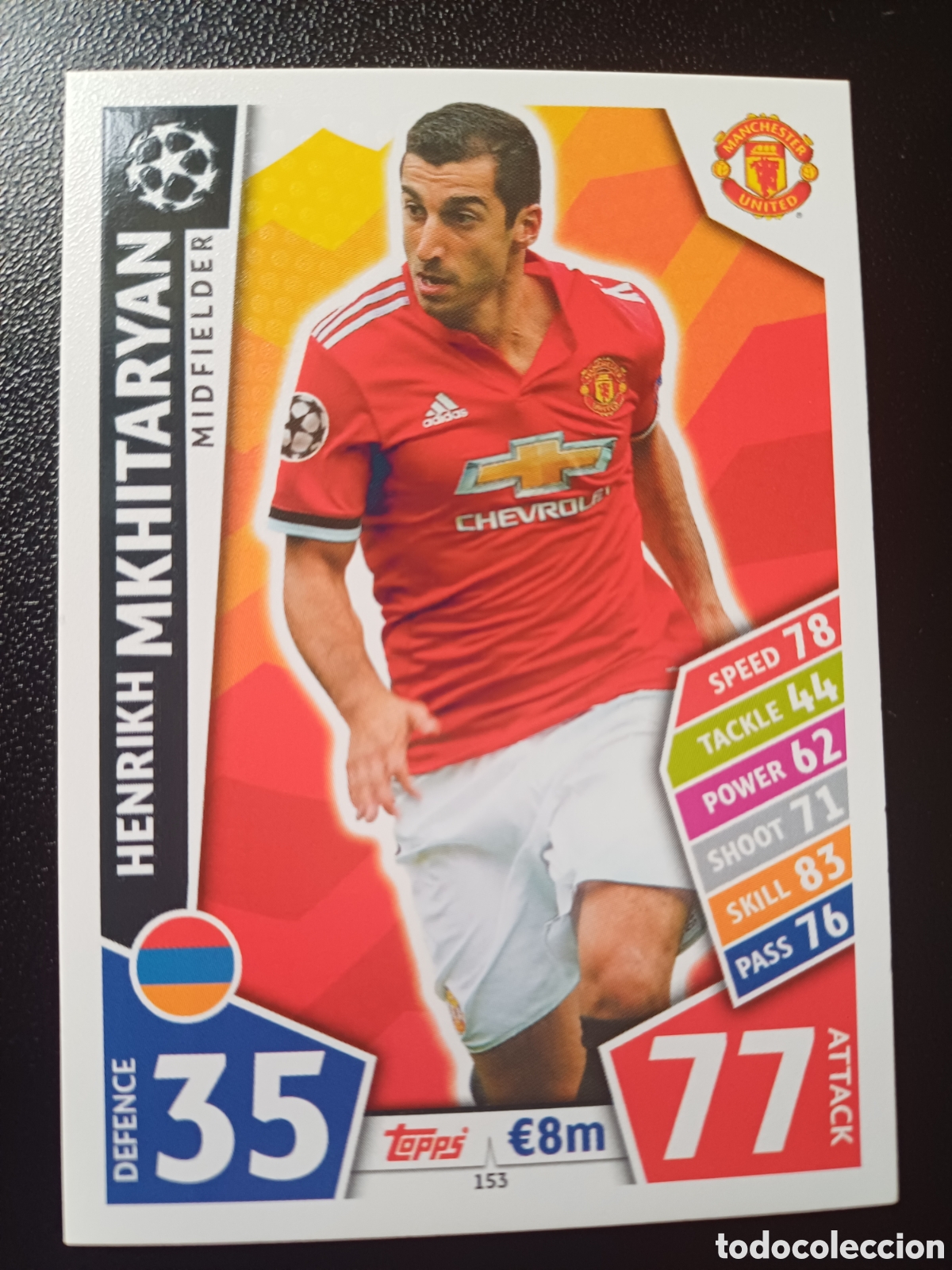 Cartes &agrave; collectionner de Football: #153 HENRIKH MKHITARYAN MANCHESTER UNITED TOPPS MATCH ATTAX 2017/18