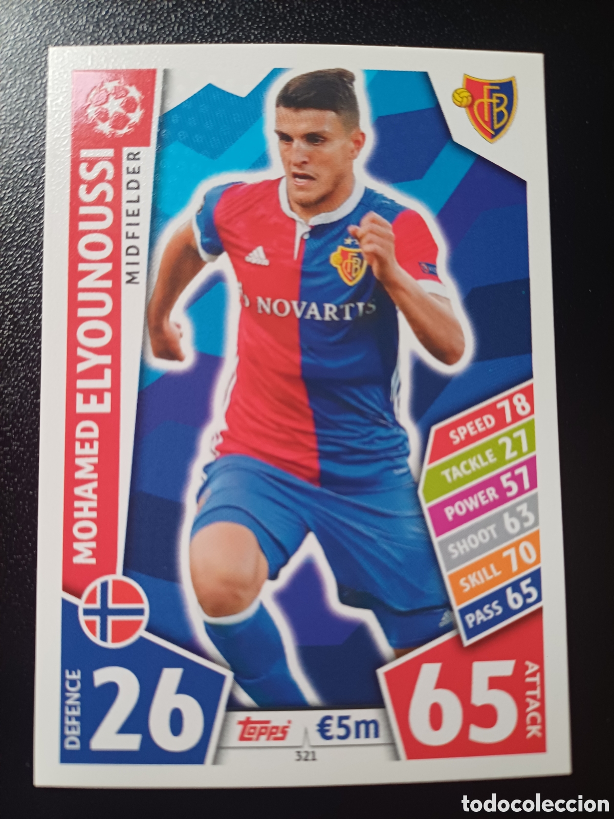 Cromos de f&uacute;tbol: #321 MOHAMED ELYOUNOUSSI FC BASEL 1893 TOPPS MATCH ATTAX 2017/18