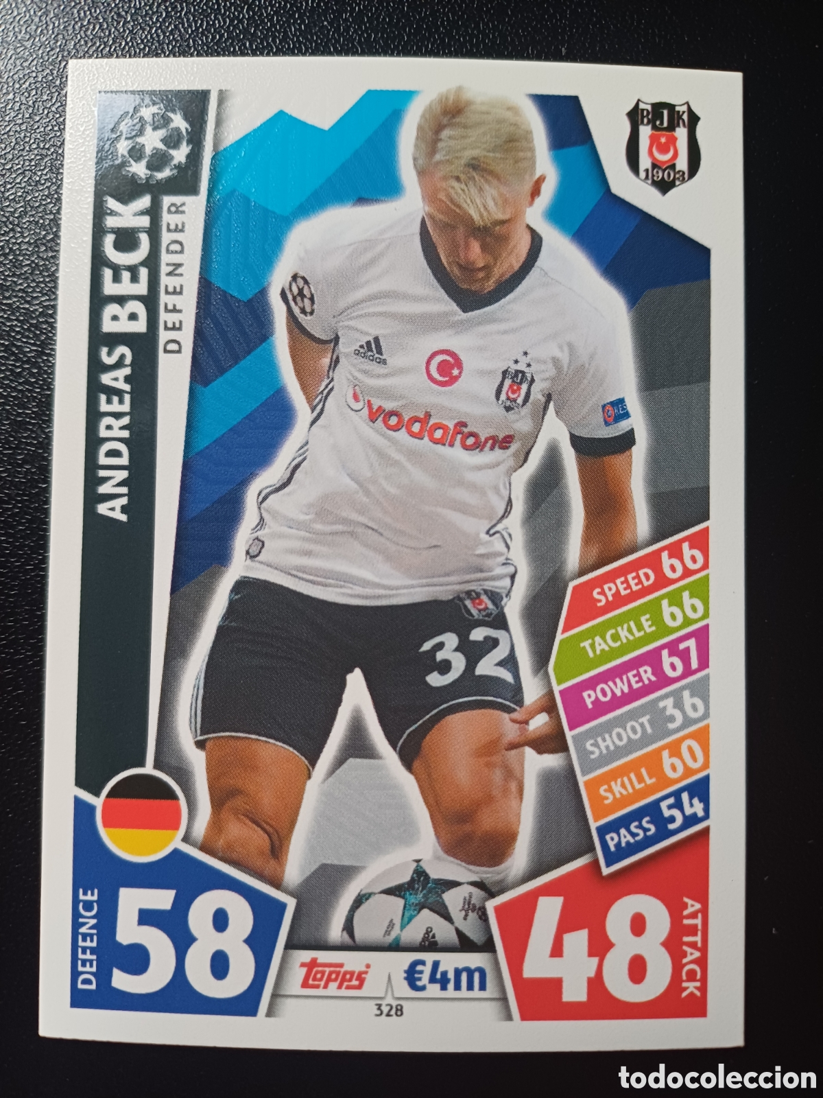 Cromos de f&uacute;tbol: #328 ANDREAS BECK BESIKTAS JK TOPPS MATCH ATTAX 2017/18