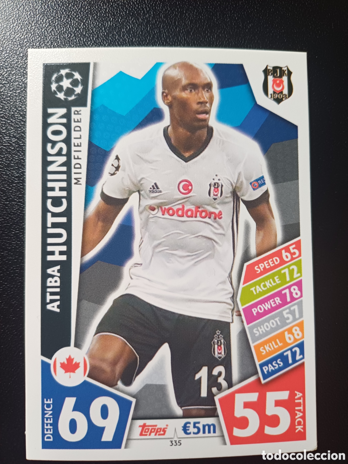 Cromos de f&uacute;tbol: #335 ATIBA HUTCHINSON BESIKTAS JK TOPPS MATCH ATTAX 2017/18
