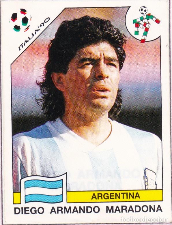 Cromos de f&uacute;tbol: MUNDIAL ITALIA 90 - MARADONA N&ordm; 128 DE ARGENTINA (RECORTADO)(A-19)