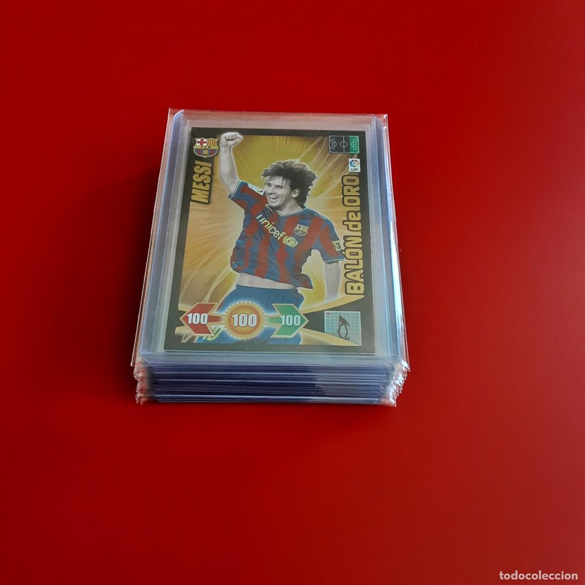 Cromos de f&uacute;tbol: LOTE 13 CARDS DIFERENTES ADRENALYN BALON DE ORO MESSI BARCELONA PANINI-2009/2010...2020/2021