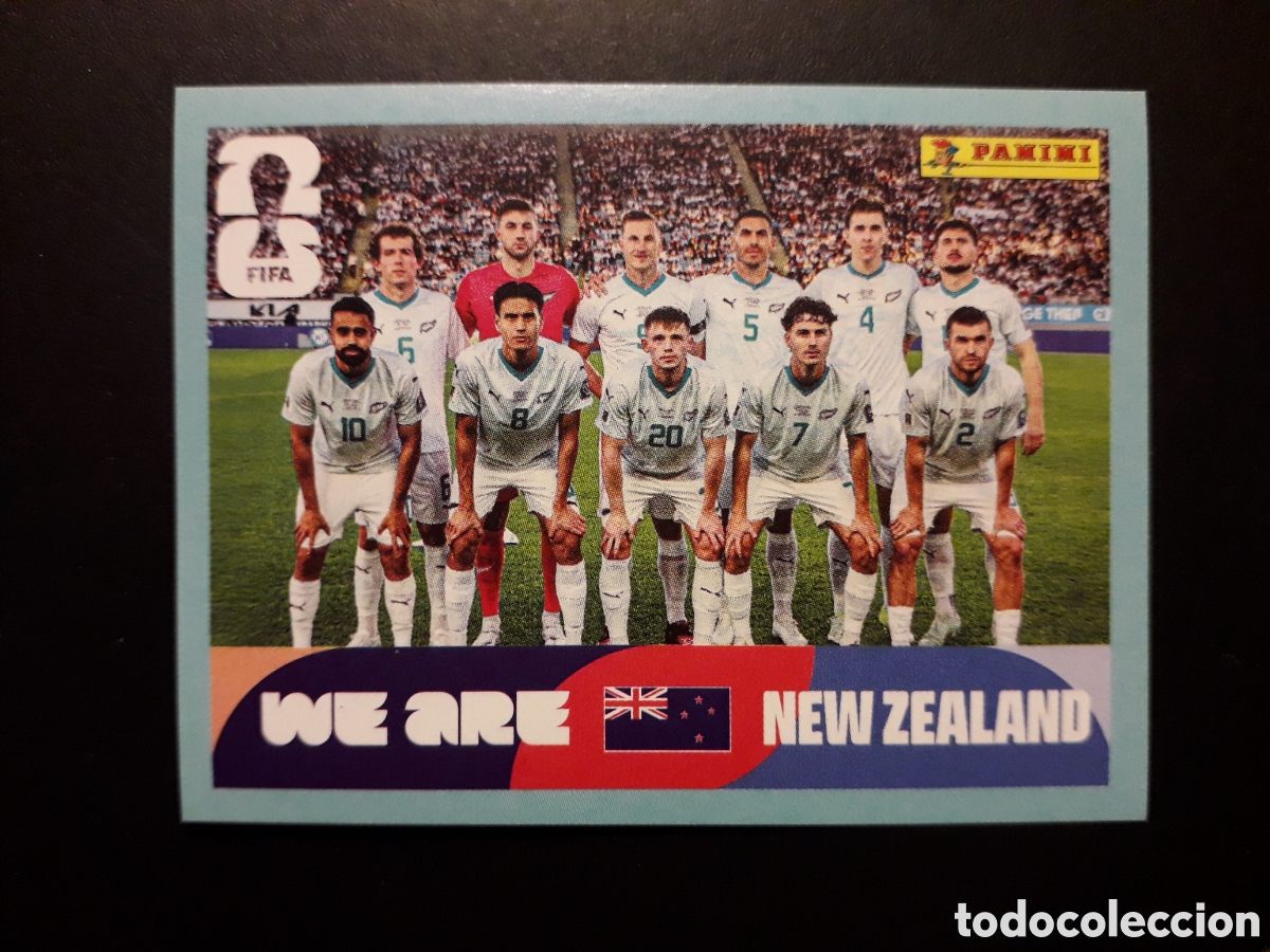 Cromos de f&uacute;tbol: EQUIPO NUEVA ZELANDA NZL 13 MUNDIAL F&Uacute;TBOL 2026 FIFA WORLD CUP PANINI SIN PEGAR PEDIDO M&Iacute;NIMO 3&euro;