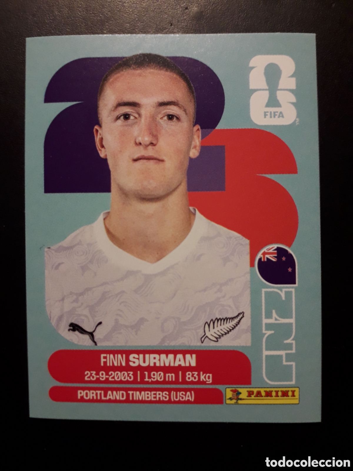 Fu&szlig;ball-Sticker: SURMAN NUEVA ZELANDA NZL 9 MUNDIAL F&Uacute;TBOL 2026 FIFA WORLD CUP PANINI SIN PEGAR PEDIDO M&Iacute;NIMO 3&euro;