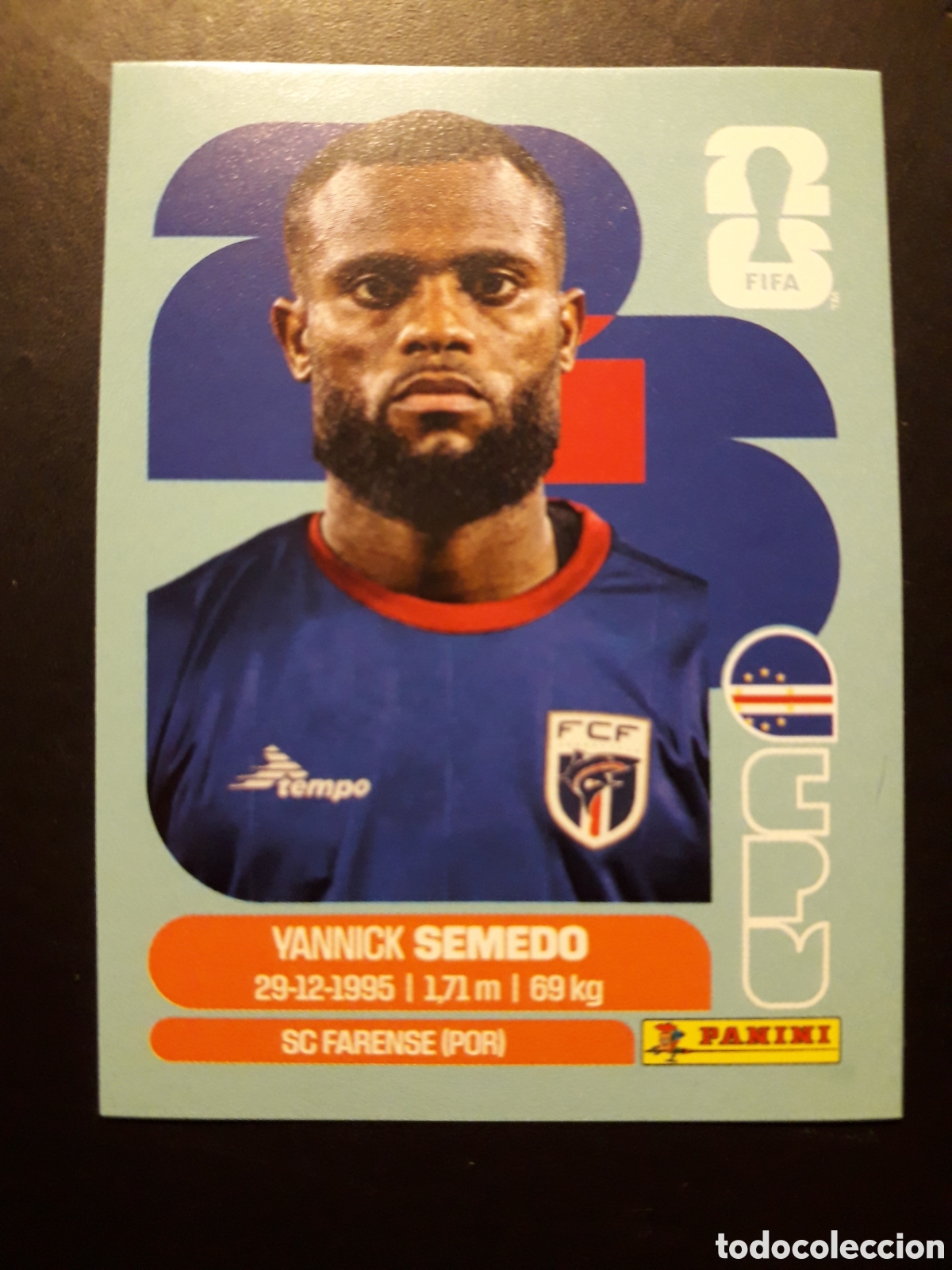 Cromos de f&uacute;tbol: YANNICK SEMEDO CABO VERDE CPV 9 MUNDIAL F&Uacute;TBOL 2026 FIFA WORLD CUP PANINI SIN PEGAR PEDIDO M&Iacute;NIMO 3&euro;