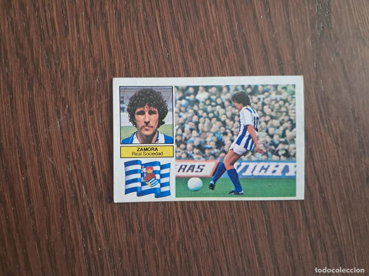 Cromos de f&uacute;tbol: cromo de futbol, ediciones Este, liga 82-83, Zamora, Real Sociedad, sin pegar.