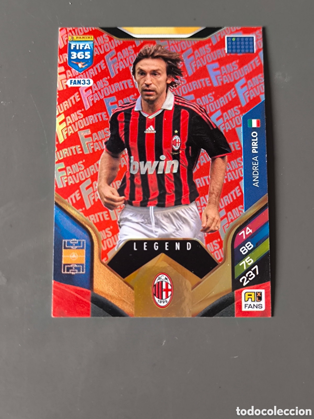 Football Stickers: ANDREA PIRLO Fans 33 Legend Red Ac Milan FIFA 365 2026