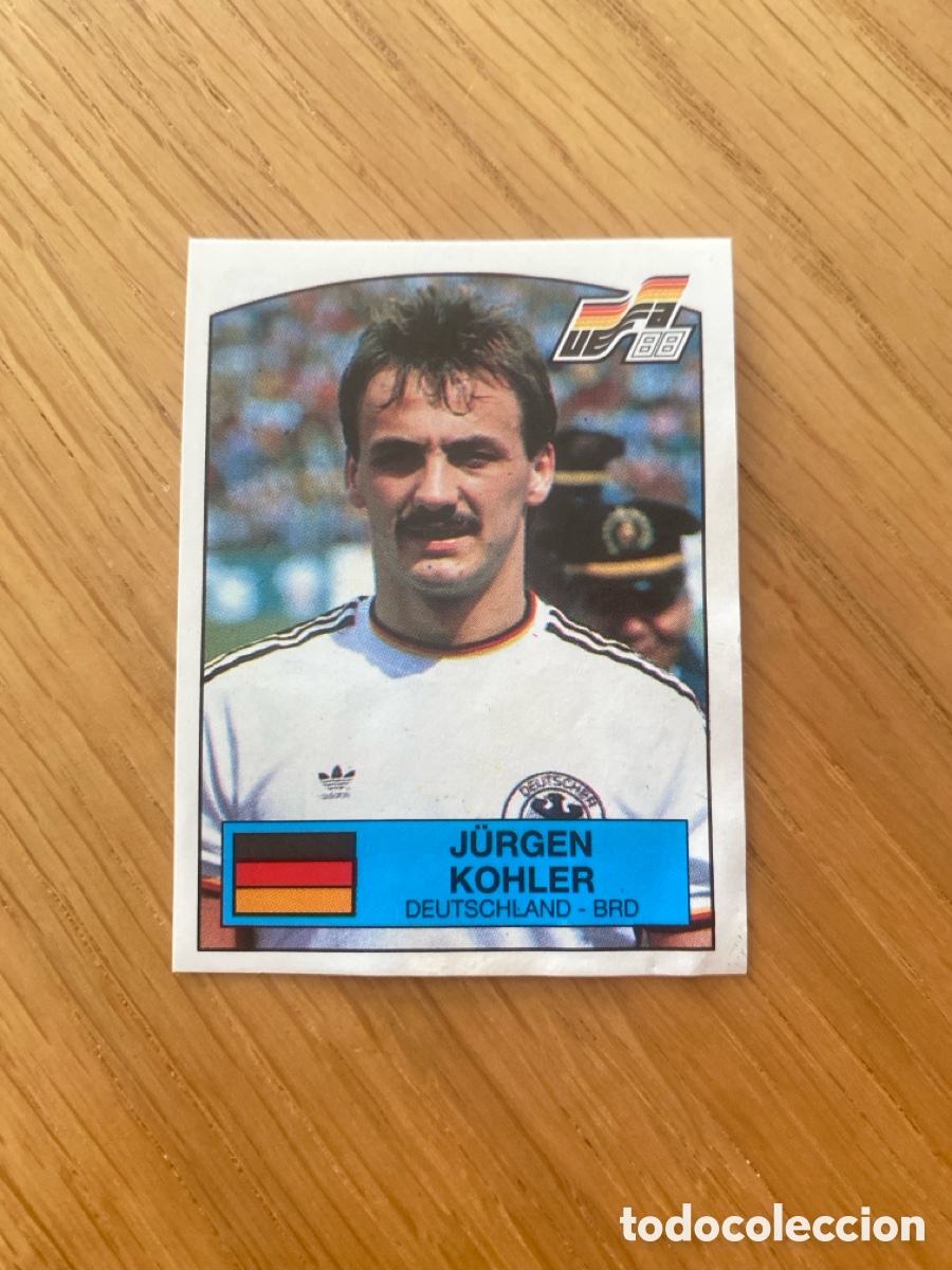 Cromos de f&uacute;tbol: Cromo panini euro 88 Alemania n&uacute;mero 54 Kohler - Sticker album eurocup 1988 Germany
