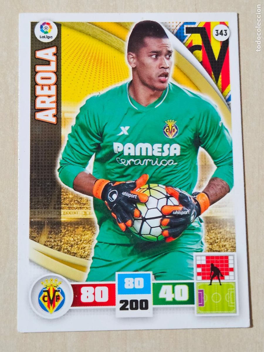 Cromos de f&uacute;tbol: FICHA N&ordm; 343 AREOLA - ADRENALYN 15 16 - PANINI 2015 -16 - CROMO - VILLARREAL