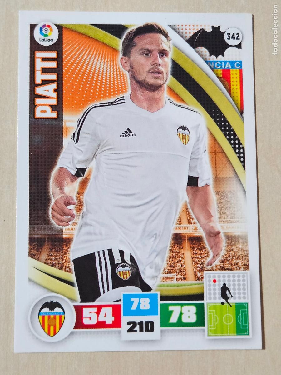 Cromos de f&uacute;tbol: FICHA N&ordm; 342 PIATTI - ADRENALYN 15 16 - PANINI 2015 -16 - CROMO - VALENCIA