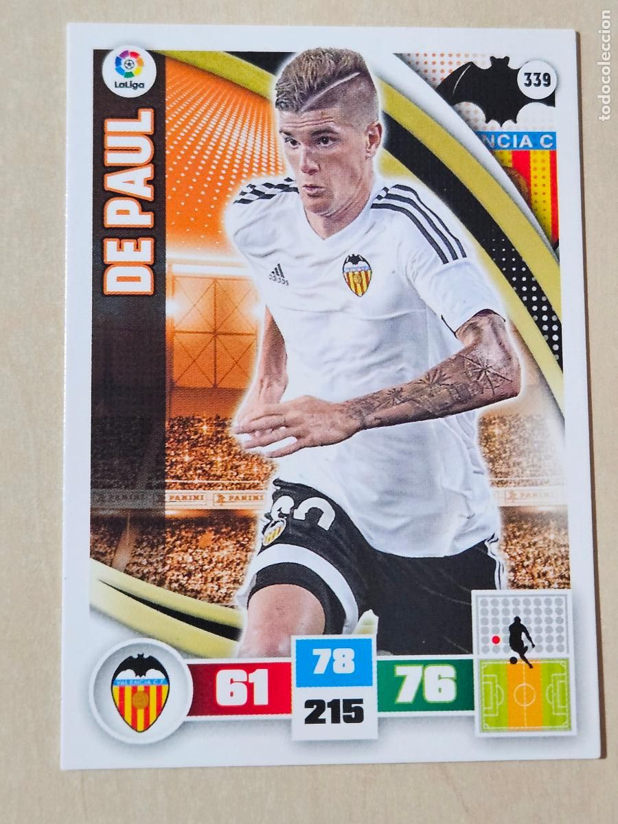 Cromos de f&uacute;tbol: FICHA N&ordm; 339 DE PAUL - ADRENALYN 15 16 - PANINI 2015 -16 - CROMO - VALENCIA