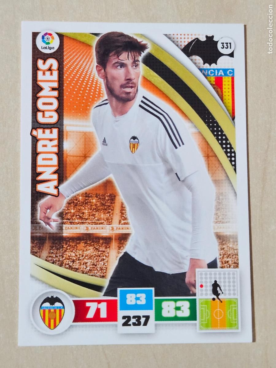 Cromos de f&uacute;tbol: FICHA N&ordm; 331 ANDRE GOMES - ADRENALYN 15 16 - PANINI 2015 -16 - CROMO - VALENCIA
