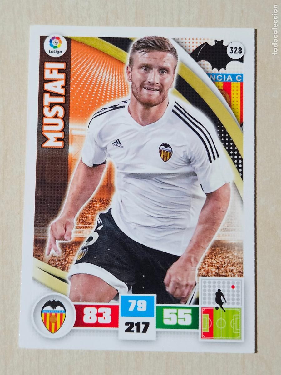 Football Stickers: FICHA N&ordm; 328 MUSTAFI - ADRENALYN 15 16 - PANINI 2015 -16 - CROMO - VALENCIA