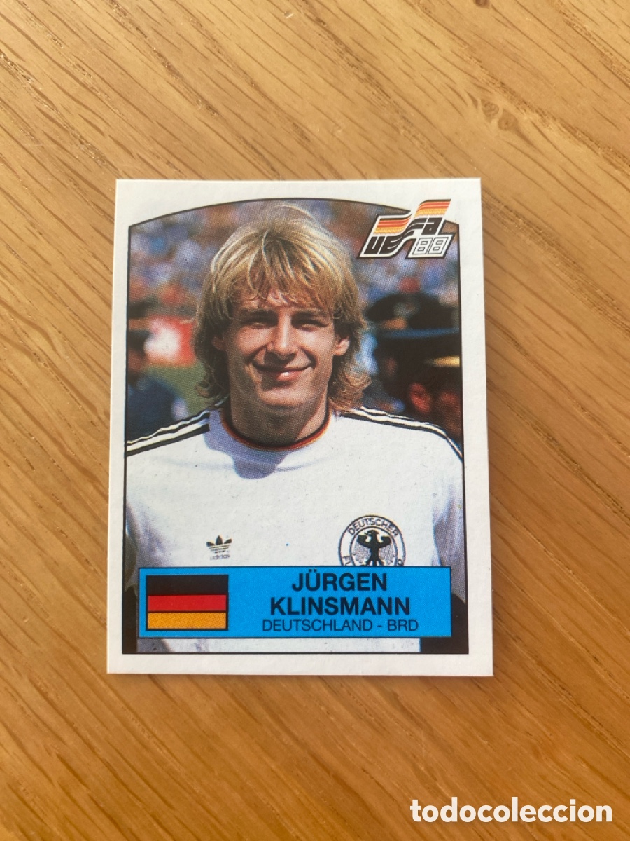 Cromos de f&uacute;tbol: Cromo panini euro 88 Alemania n&uacute;mero 71 Klinsmann - Sticker album eurocup 1988 Germany