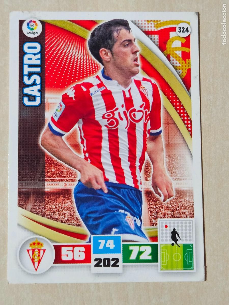 Cromos de f&uacute;tbol: FICHA N&ordm; 324 CASTRO - ADRENALYN 15 16 - PANINI 2015 -16 - CROMO - SPORTING DE GIJON
