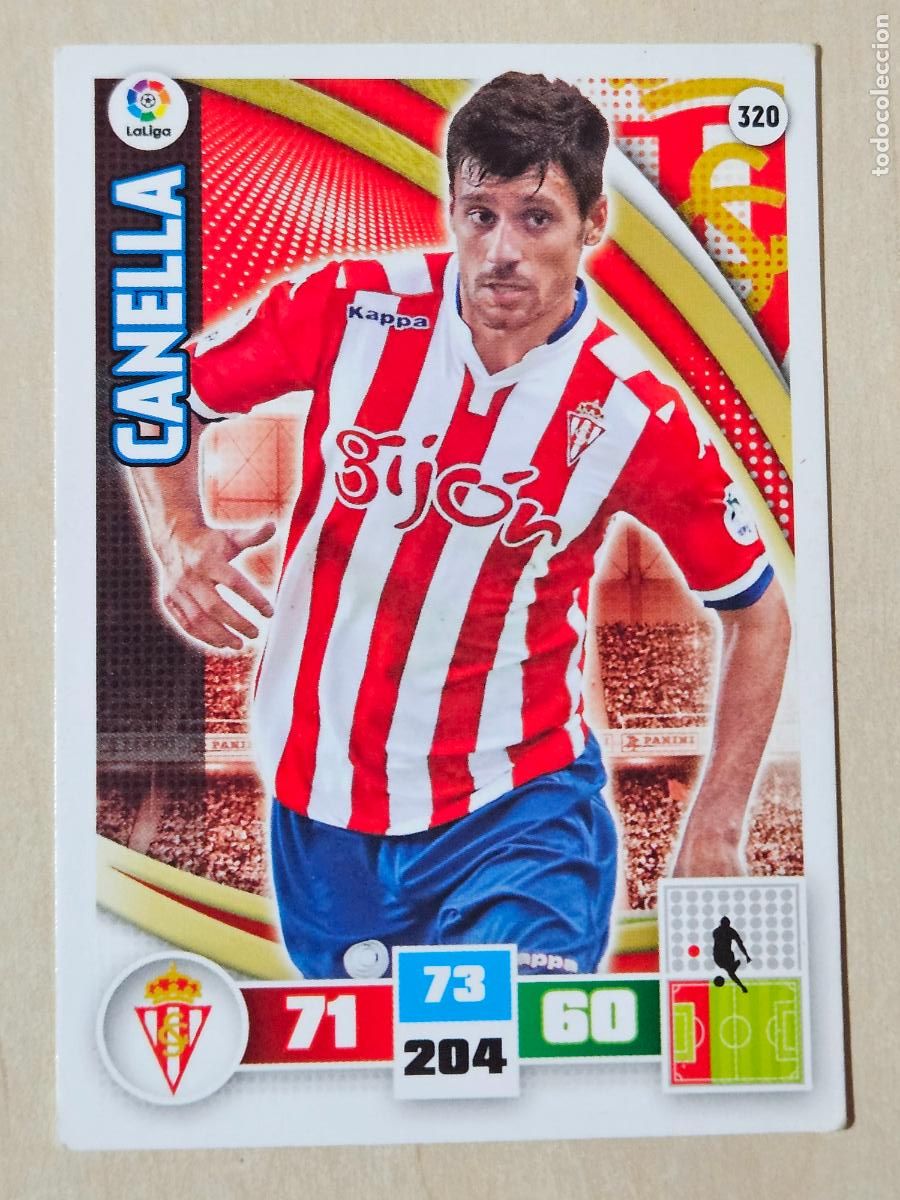 Cromos de f&uacute;tbol: FICHA N&ordm; 320 CANELLA - ADRENALYN 15 16 - PANINI 2015 -16 - CROMO - SPORTING DE GIJON