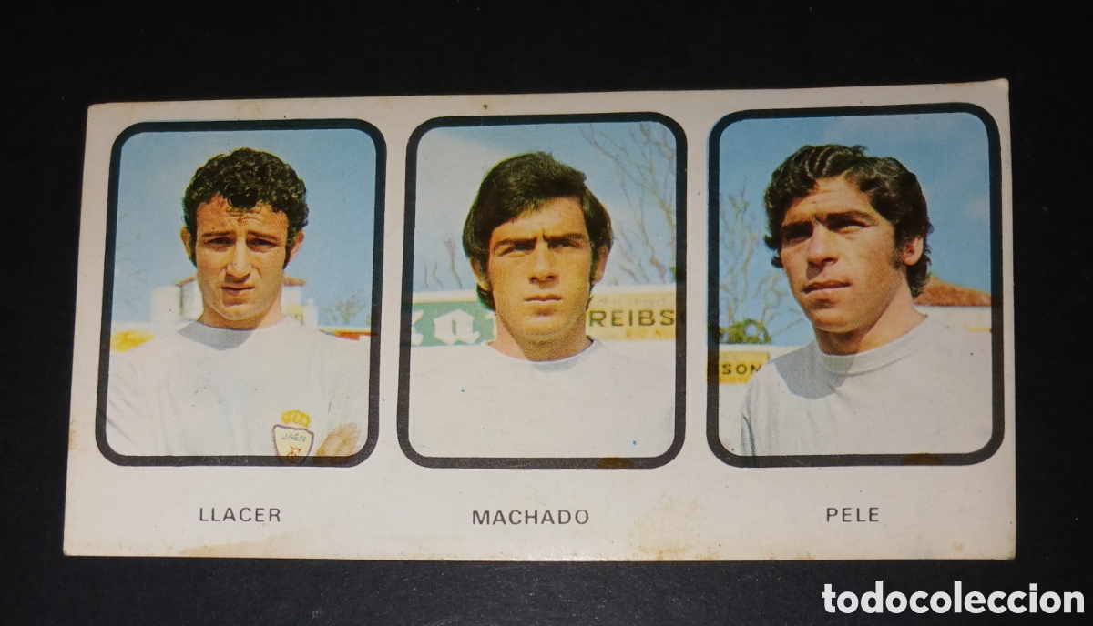 Cartes &agrave; collectionner de Football: Cromo Real Ja&eacute;n - Llacer, Machado, Pele - Temporada 1973/74 - Ruiz Romero. Sin pegado
